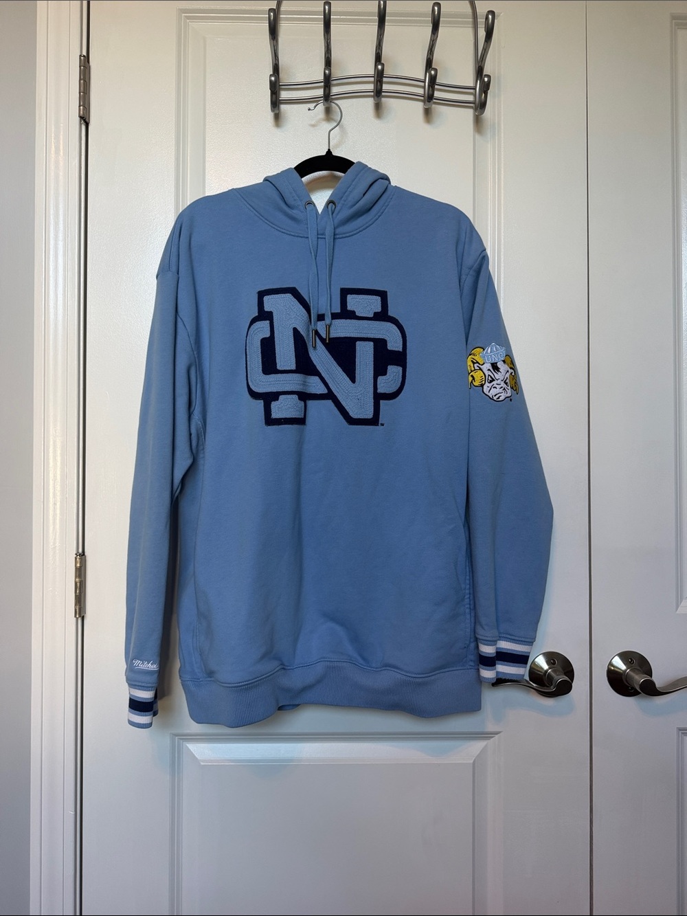 Mitchell & Ness Carolina Blue NC Embroidered Pullover Hoodie